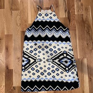 Cream printed shift dress size medium